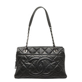 シャネル マトラッセ ココマーク チェーントートバッグ ブラック キャビアスキン レディース CHANEL 【中古】